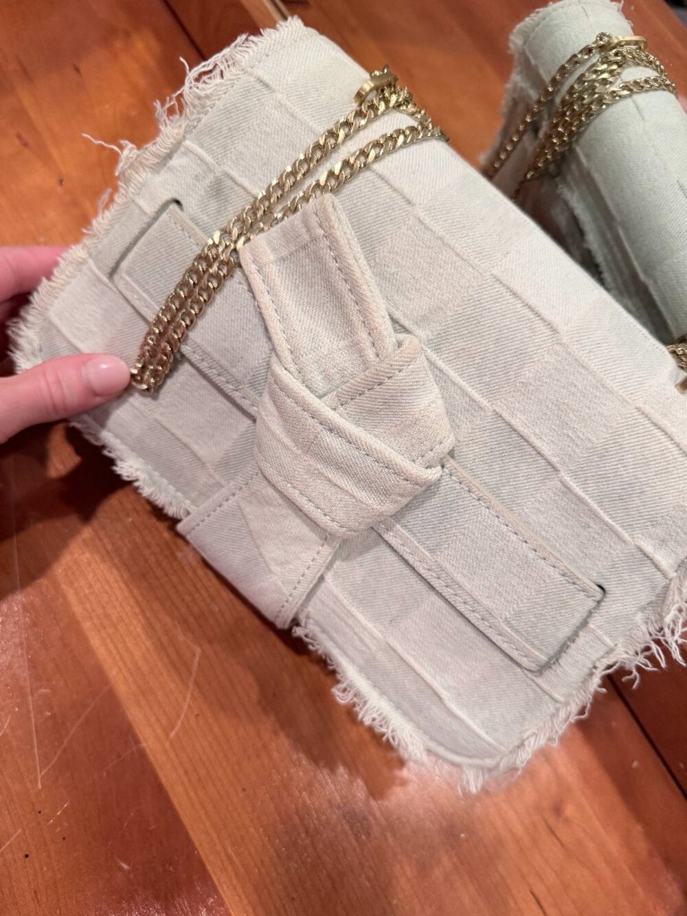 ZAC Zac Posen Anthea Chain Denim Check Crossbody Bag
